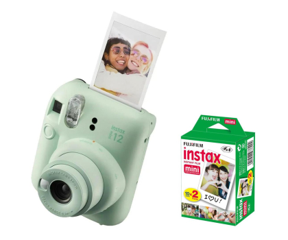 Aparat natychmiastowy Fujifilm Instax Mini 12 zielony + wkłady (20 zdjęć)
